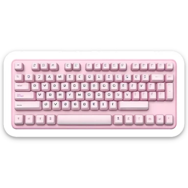 Pastel pink and white gaming computer keyboard sticker
