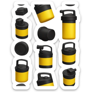 oil canister yellow and black sticker