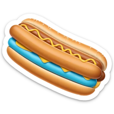 a blue hotdog bun with a minty colored hotdog in the middle of it sticker