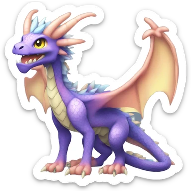 Kawaii Edgy Bright Ethereal Fururistic Fantasy Attractive Gorgeous Beautiful Dragon Pokémon Fakemon full body sticker