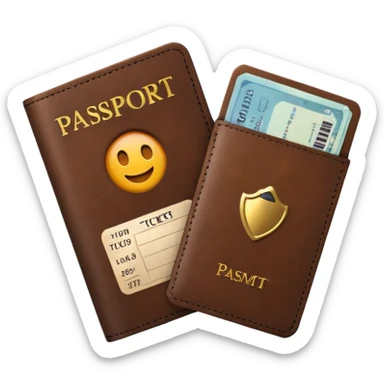 brown passaport and tickets sticker