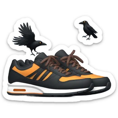 Three Crows with running shoes sticker