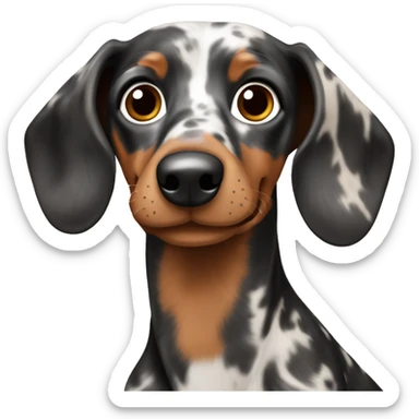 Black,brown, gray Merle long Dachshund sticker