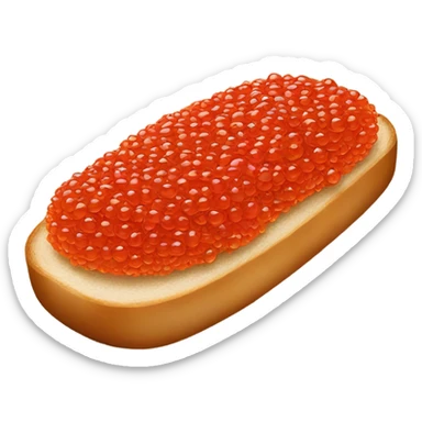 Fresh red caviar on bread  sticker