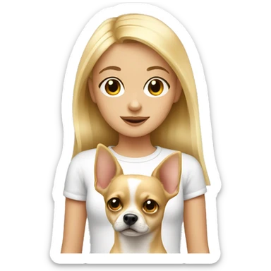 Blonde girl with a chihuahua  sticker
