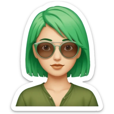 venice tourist green hair sticker
