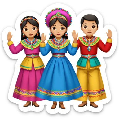 imagen de personas bailando huaylash en huancayo sticker