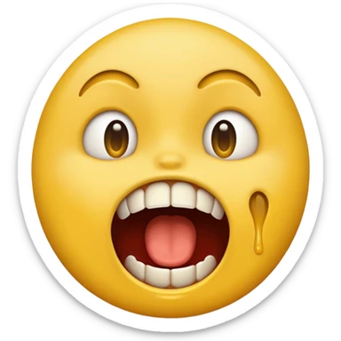 Yellow emoji doing choking emote sticker