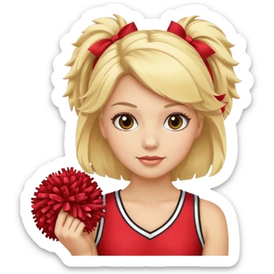 cheerleader with pom pom sticker