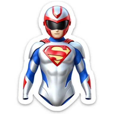 Superman power ranger Helmet on Bodysuit  sticker