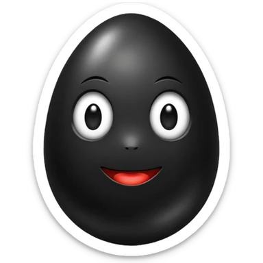 shiny black egg emoji sticker