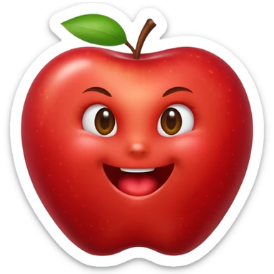 Biten red apple sticker