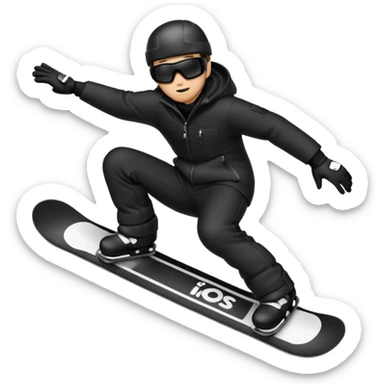 snowboard men in black sticker