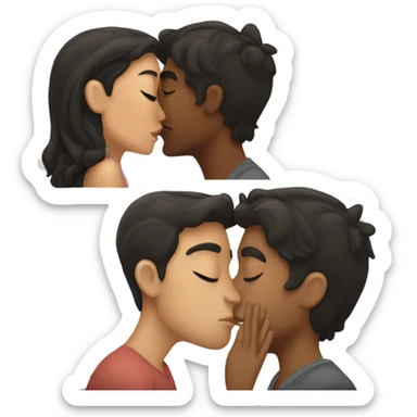 dark hair girl kiss her boyfriend  sticker