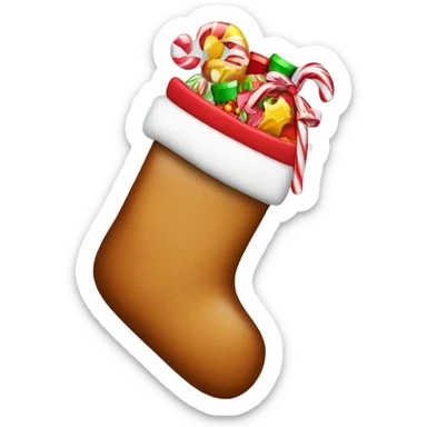 Christmas stocking with candy sticker