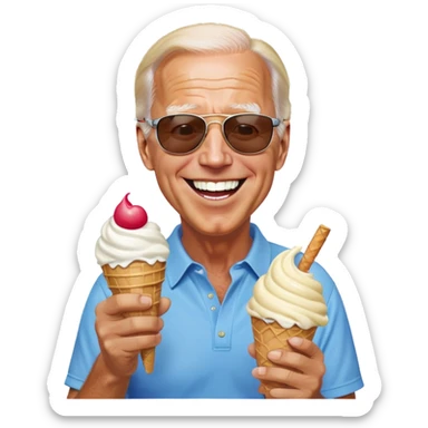 Joe Biden sunglasses laughing ice cream  sticker