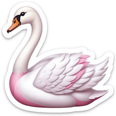 white and pink swan sticker
