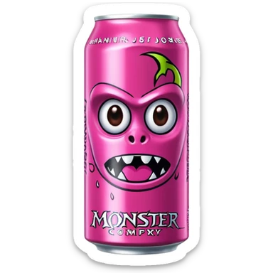 Pink monster energy drink with the logo of original monster company energy drink do not add the face in it just normal monster can  sticker