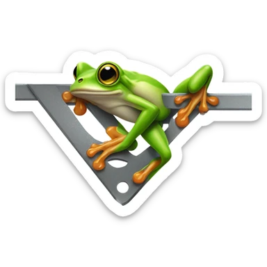 Tree frog on a saw sticker