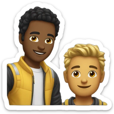 Kai cenat on his friend duke denis sticker