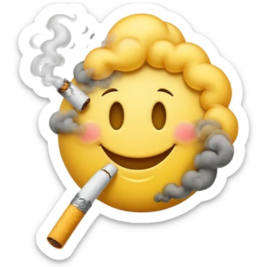 Smiley face smoking sticker