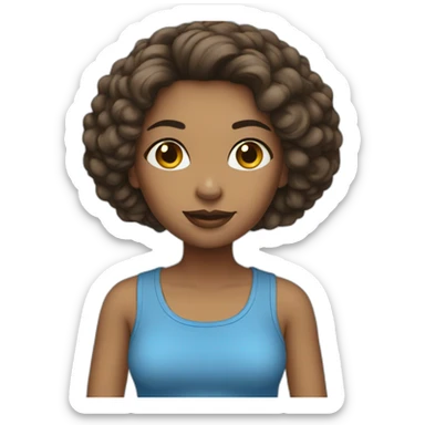 woman blu tshirt sticker