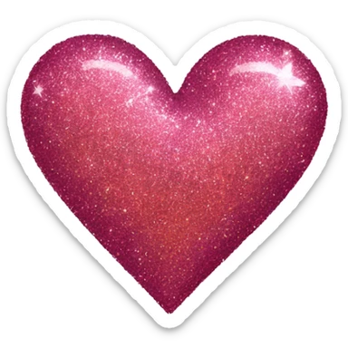 glitter heart sticker