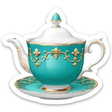 Madeleine Hatter inspired teal teacup sticker