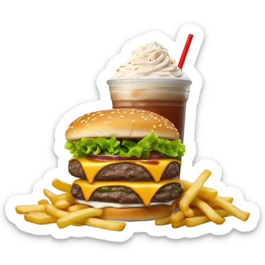 Big Mac with fries and a milkshake  sticker
