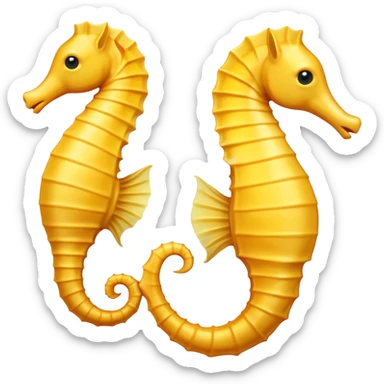 seahorse yellow facing left while tail facing right sticker