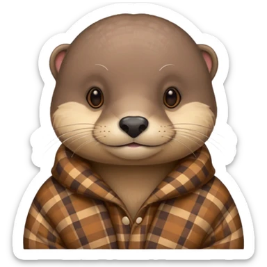 Loutre avec un plaid  sticker