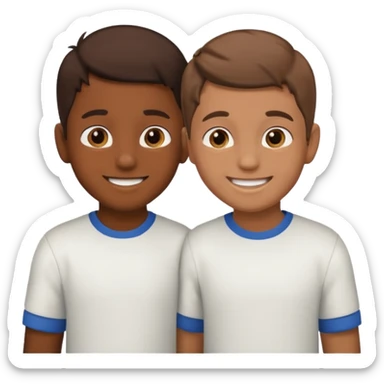 Two boys having a conversation facing at each other. sticker