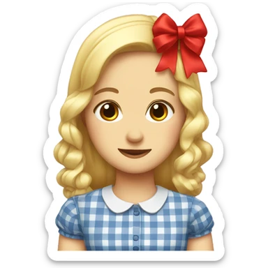 gingham red bow sticker