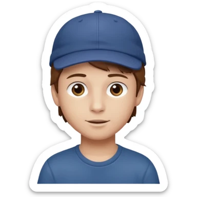 Un niño con gorra pelo castaño  sticker