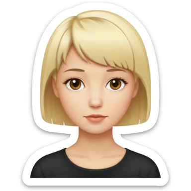 blondynka krótkie włosy z taką dłuższą grzywka sticker