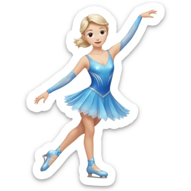 Ice skater twirling sticker