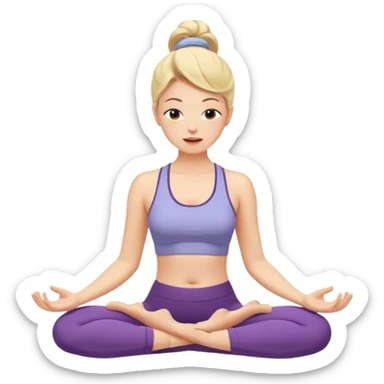 woman burping during yoga practice sticker