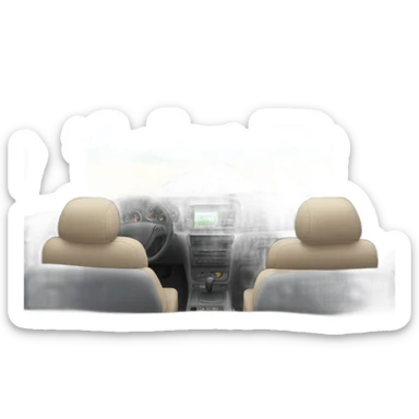 Inside car view from backseat sticker
