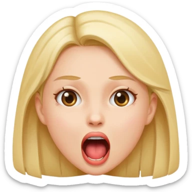 A girl opening her mouth super wide sticker