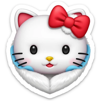 hello kitty heart`no mouth sticker