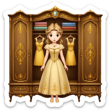 the lady who was turned into a wardrobe by magic, a character from the fairy tale Beauty and the Beast sticker