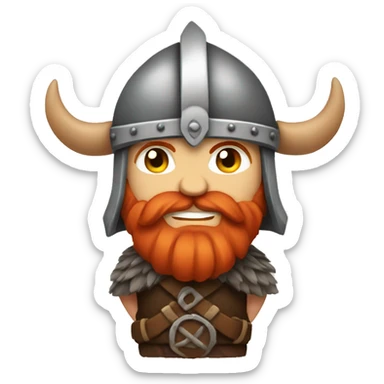 Red head viking sticker