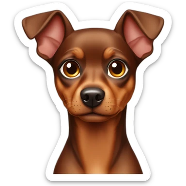 dog pinscher brown sticker