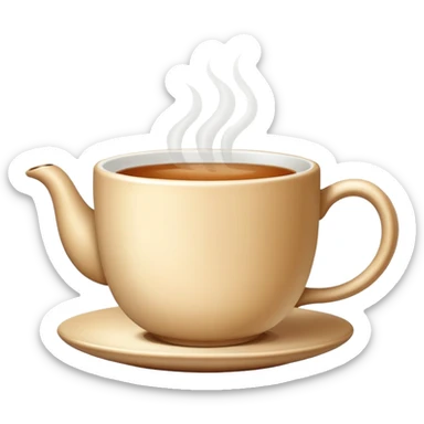 steaming cup of tea sticker
