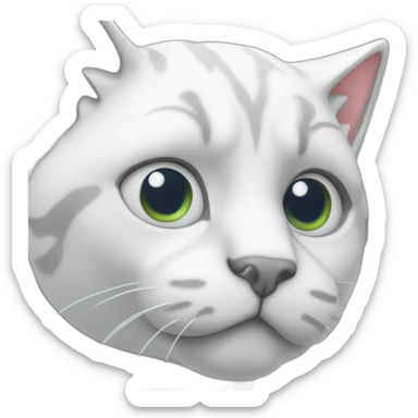 White marble cat statue sticker