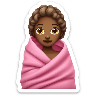 Pink blanket girl sticker