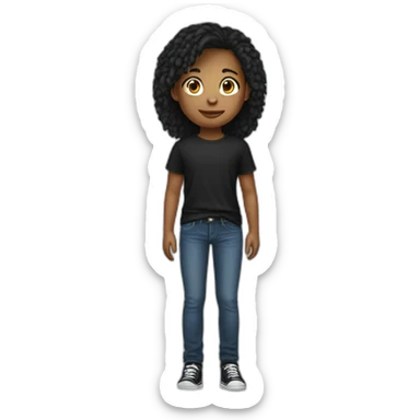 Teen with black t-shirt and jeans sticker