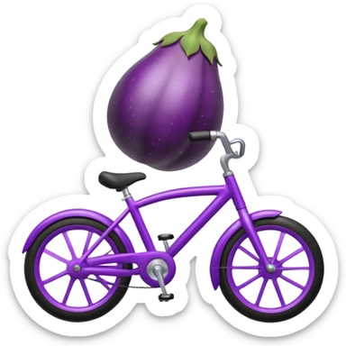 eggplant on a bike sticker