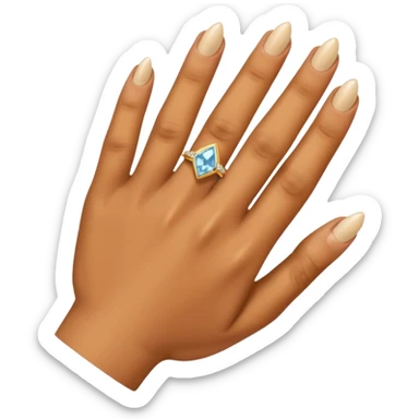 Caramel right hand with diamond ring on rong finger sticker