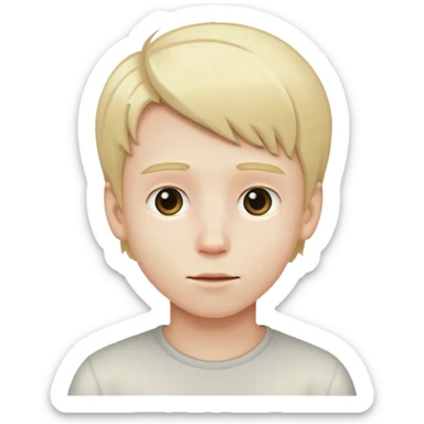 boy withblond hair and super white sticker